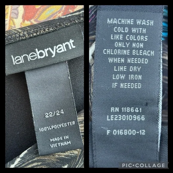 Brown Feather Print Maxi Dress w/ Empire Waist, Lane Bryant,  22/24 plus size - Picture 6 of 8